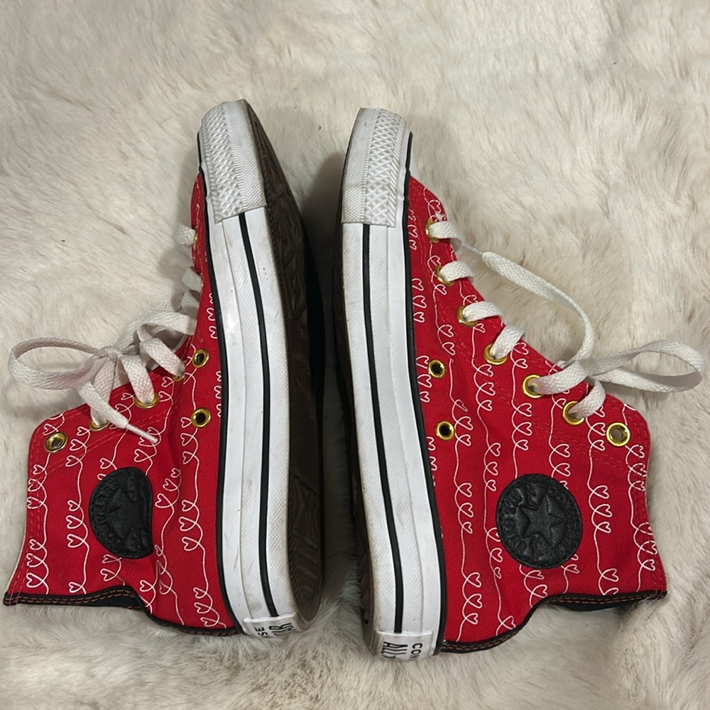 Red High Top Converse - Picture 3 of 7